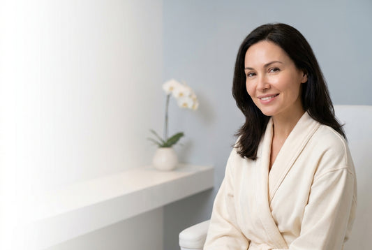 Woman relaxing at a BHRC clinic after Xeomin